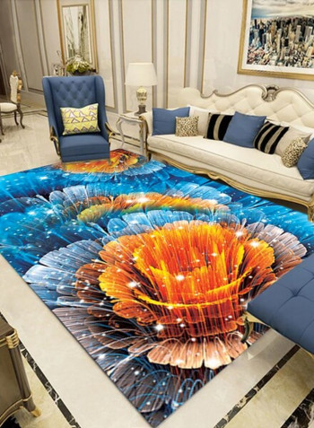 Classic Living Room Floral Print Anti-Skidding Rug multicolour 120*160(W*L)cmcm