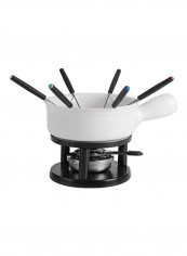 10-Piece Cheese Fondue Set White/Black 8.3x11.2x6.7inch