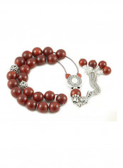 Coral Worry Beads with Sterling Silver components