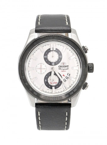 Men's Multi Function Analog Watch Leather Strap With Date Window