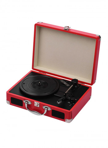Portable Turntable Suitcase Style Record Player With Stereo Speaker CDP1020 Red/Black