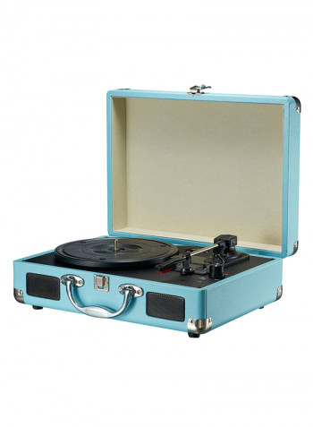 Portable Turntable Suitcase Style Record Player With Stereo Speaker CDP1021 Blue/Black