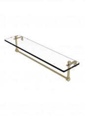 Glass Shelf With Integrated Towel Bar Clear/Gold 22x5x5inch