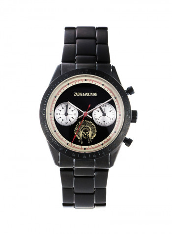 Unisex's Black Analog Stainless Steel Band Watch - ZVM122