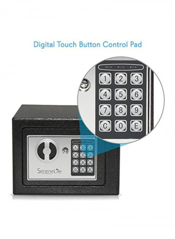 Digital Electronic Mechanical Lock Safe Black 9x6.7x6.7inch