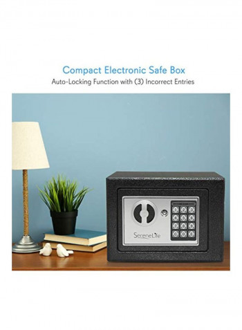 Digital Electronic Mechanical Lock Safe Black 9x6.7x6.7inch