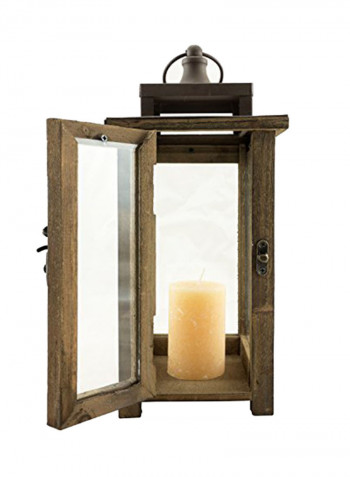 Small Rustic Wood Lantern Brown 11.75x5.25x5.25inch