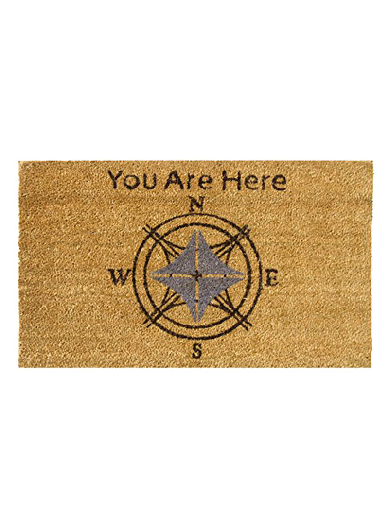 You Are Here Compass Printed Doormat Brown 0.63x30x18inch