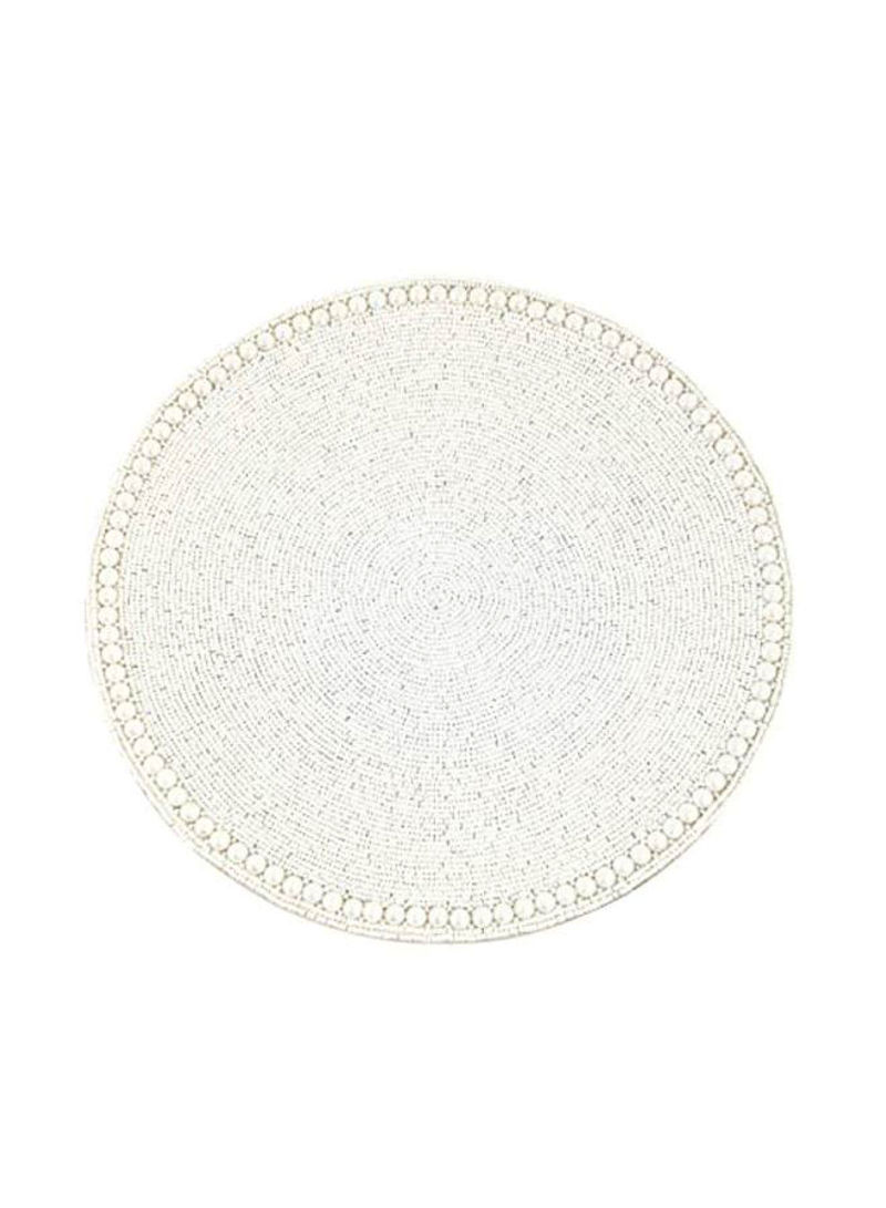 Pack Of 4 Glass Beaded Placemat Vanilla 15inch