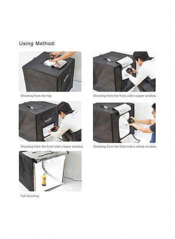 4-Piece Mini Photography Studio Shooting Tent Softbox With LED Light Board Set Black/White
