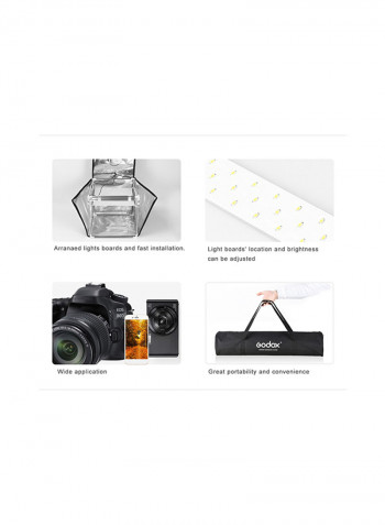 4-Piece Mini Photography Studio Shooting Tent Softbox With LED Light Board Set Black/White