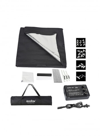4-Piece Mini Photography Studio Shooting Tent Softbox With LED Light Board Set Black/White