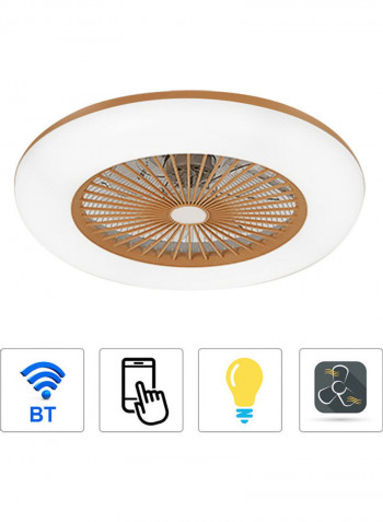 BT Connection Ceiling Fan LED Lights With Remote Control Brown