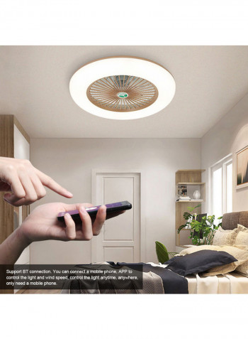 BT Connection Ceiling Fan LED Lights With Remote Control Brown