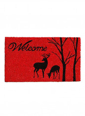 Winter Welcome Doormat Red/Black 0.6x17x29inch