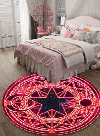 Modern Simple Bedroom Kitchen Floor Soft Rug Multicolour Diameter 120cm