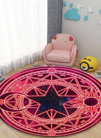 Modern Simple Bedroom Kitchen Floor Soft Rug Multicolour Diameter 120cm