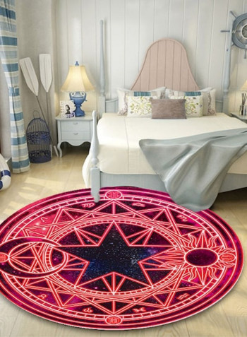 Modern Simple Bedroom Kitchen Floor Soft Rug Multicolour Diameter 120cm