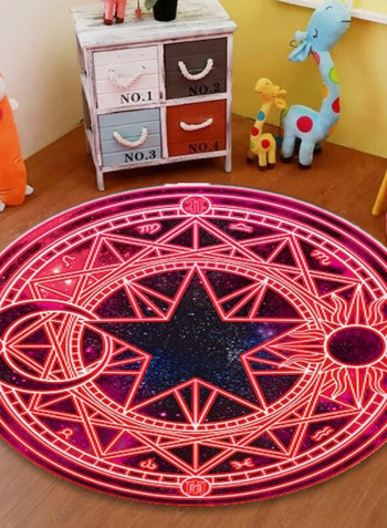 Modern Simple Bedroom Kitchen Floor Soft Rug Multicolour Diameter 120cm