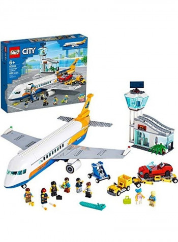 669-Piece City Passenger Airplane with Radar Tower Building Toy