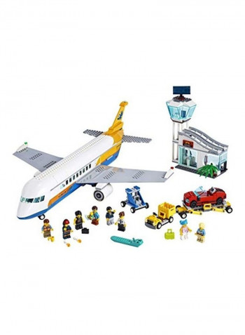 669-Piece City Passenger Airplane with Radar Tower Building Toy