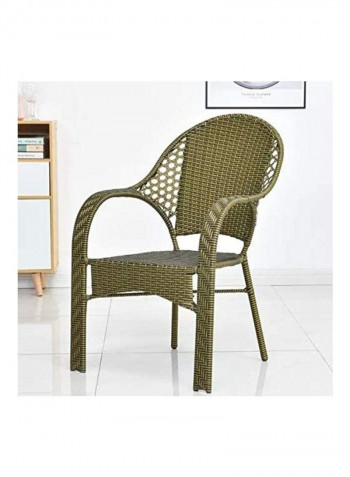3-Piece Round Table And Chairs Set Brown
