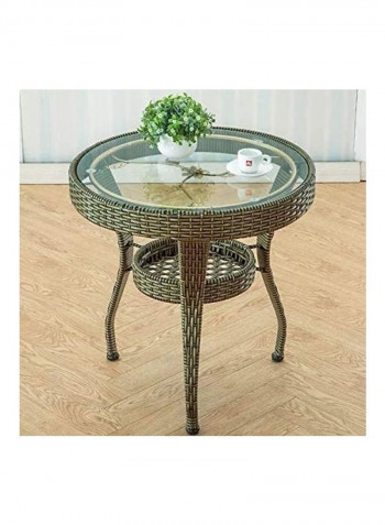 3-Piece Round Table And Chairs Set Brown