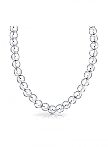 925 Sterling Silver Ball Beaded Necklace