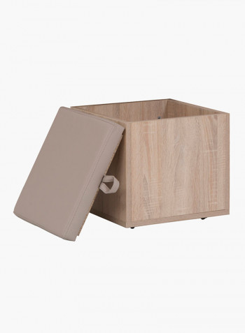 Mason Coffee Table With 4-Storage Stools Beige 80 x 45 x 80centimeter