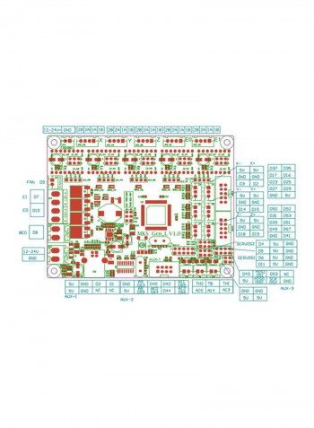 GEN L Motherboard V2.0 Driver For 3D Printer 23x18x3centimeter Black/Blue/Red