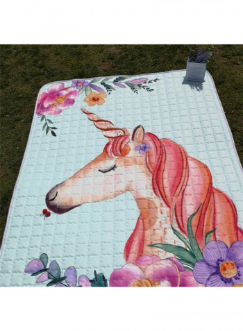 Floral Animal Print Waterproof Picnic Mat Multicolour 140(W)x200(L)centimeter