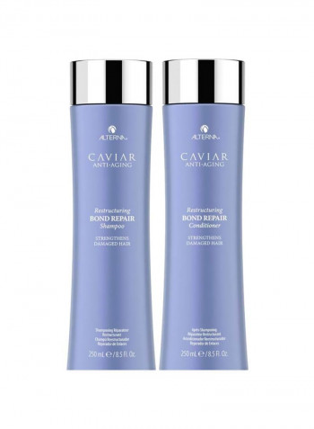 2-Piece Caviar Anti-Aging Restructuring Bond Repair Shampoo And Conditioner Set 8.5ounce