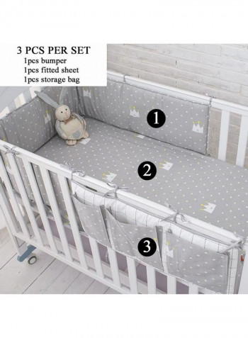 Baby'S Bed Bumper Stylish Cushion Pad Hanging Storage Bag Set