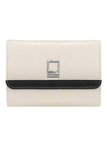 Leather Crossbody Bag Ivory/Black