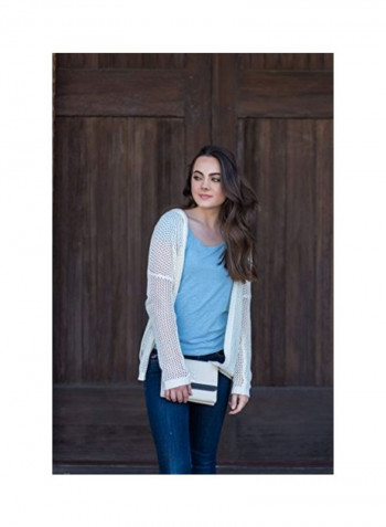 Leather Crossbody Bag Ivory/Black