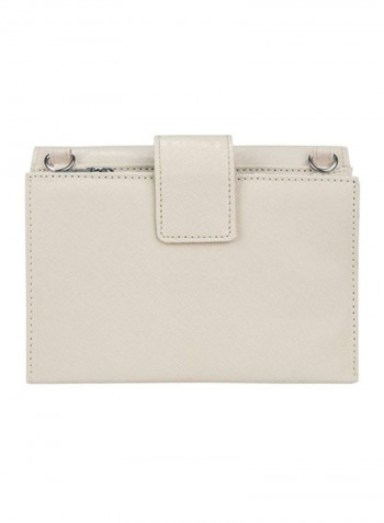 Leather Crossbody Bag Ivory/Black