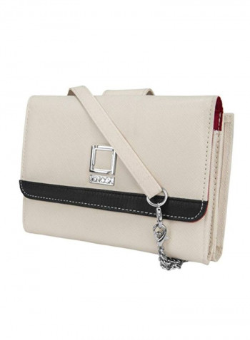 Classic Clutch Ivory/Black/Silver