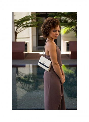 Leather Crossbody Bag Ivory/Black