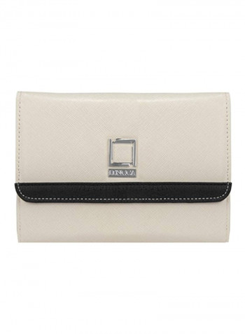Leather Crossbody Bag Ivory/Black