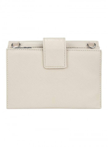 Leather Crossbody Bag Ivory/Black