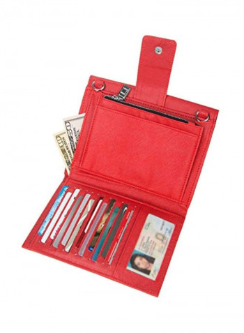 Leather Crossbody Bag Red/Black