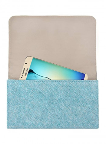 Leather Crossbody Bag Skyblue/Black