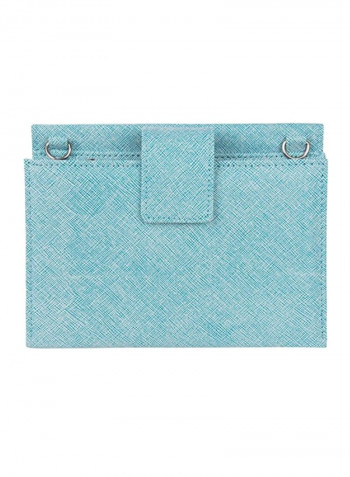 Leather Crossbody Bag Skyblue/Black