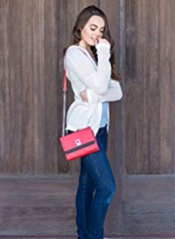 Leather Crossbody Bag Red