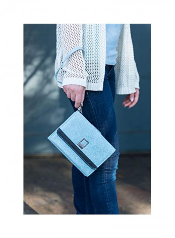 Leather Crossbody Bag Skyblue/Black