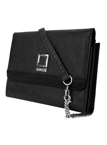 Envelope Clutch Jet Black/Silver