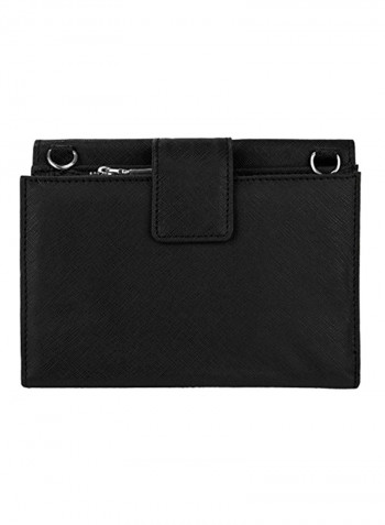 Leather Clutch Black/Silver