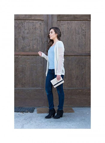 Leather Crossbody Bag Ivory/Black