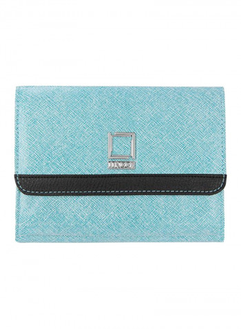 Leather Envelope Clutch Purse Arctic/Silver