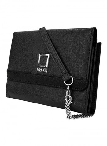 Leather Clutch Black/Silver